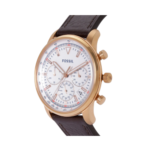 [READY STOCK] FOSSIL GOODWIN CHRONOGRAPH WHITE DIAL BROWN LEATHER MENS WATCH FS5415 - Image 4