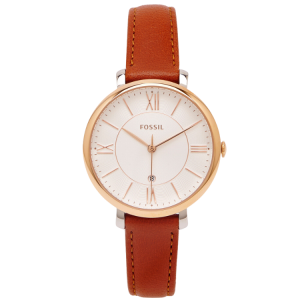[READY STOCK] FOSSIL JACQUELINE WHITE DIAL BROWN LEATHER LADIES WATCH ES3842
