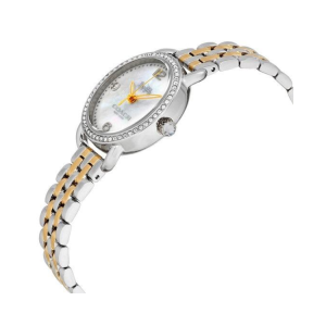 [READY STOCK] COACH MINI DELANCEY CRYSTAL WHITE MOTHER OF PEARL DIAL TWO TONE STEEL LADIES WATCH 14502480 - Image 2