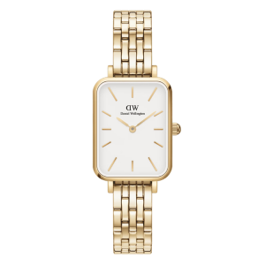 [READY STOCK] DANIEL WELLINGTON QUADRO 5-LINK EVERGOLD WHITE DIAL GOLD STEEL LADIES WATCH