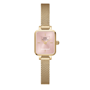 [PREORDER] DANIEL WELLINGTON QUADRO MINI EVERGOLD BLUSH MESH LADIES WATCH