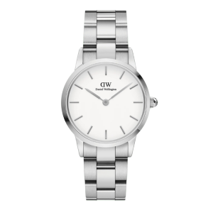 [READY STOCK] DANIEL WELLINGTON ICONIC LINK SILVER WHITE DIAL SILVER STEEL LADIES WATCH