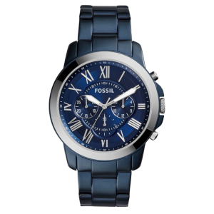 [READY STOCK] FOSSIL GRANT CHRONOGRAPH BLUE DIAL NAVY BLUE STEEL MENS WATCH FS5230