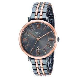 [READY STOCK]  FOSSIL JACQUELINE CRYSTAL BLUE DIAL BLUE/ROSEGOLD STEEL LADIES WATCH ES4321 - Image 3