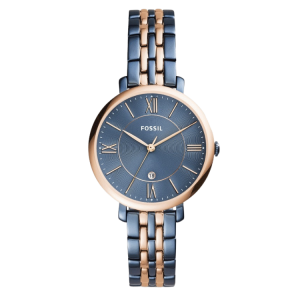[READY STOCK]  FOSSIL JACQUELINE CRYSTAL BLUE DIAL BLUE/ROSEGOLD STEEL LADIES WATCH ES4321