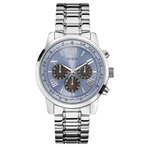 [PREORDER] GUESS HORIZON TIFFANY BLUE DIAL SILVER STEEL MENS WATCH W0379G6