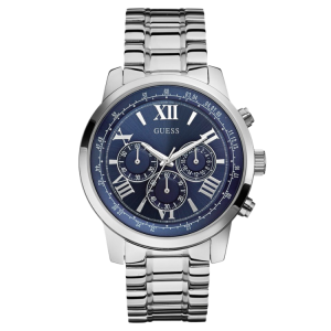 [PREORDER] GUESS HORIZON BLUE DIAL SILVER STEEL MENS WATCH W0379G3
