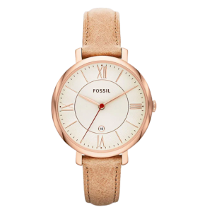 [READY STOCK] FOSSIL JACQUELINE WHITE DIAL CAMEL LEATHER LADIES WATCH ES3487