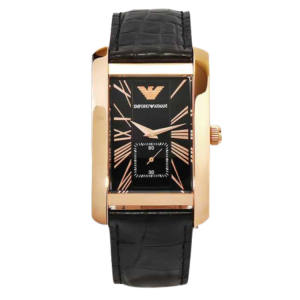 [READY STOCK] EMPORIO ARMANI CLASSIC RECTANGULAR BLACK DIAL BLACK LEATHER LADIES WATCH AR0169