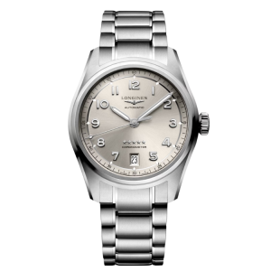 [READY STOCK] LONGINES SPIRIT AUTOMATIC IVORY SUNRAY DIAL GRAY STEEL MENS WATCH L3.410.4.63.6