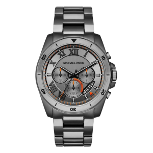 [READY STOCK] MICHAEL KORS BRECKEN CHRONOGRAPH GUNMETAL DIAL GRAY TONE STEEL MENS WATCH MK8465