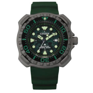 [READY STOCK] CITIZEN PROMASTER ECO DRIVE DIVER DARK GREEN DIAL GREEN RUBBER MENS WATCH BN0228-06W