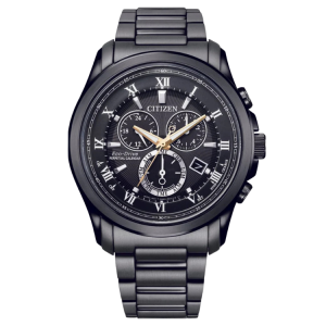 [READY STOCK] CITIZEN ECO DRIVE PERPETUAL CALENDAR CHRONOGRAPH BLACK DIAL BLACK STEEL MENS WATCH BL5547-89H