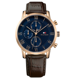 [READY STOCK] TOMMY HILFIGER KANE BLUE DIAL BROWN LEATHER MENS WATCH 1791399