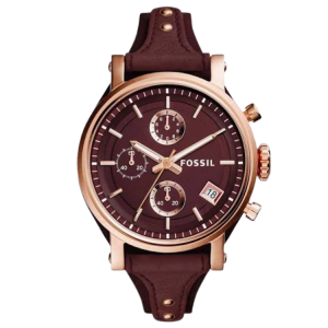 [READY STOCK] FOSSIL BOYFRIEND CHRONOGRAPH WINE DIAL WINE LEATHER LADIES WATCH ES4114