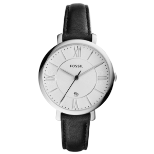 [READY STOCK] FOSSIL JACQUELINE WHITE DIAL BLACK LEATHER LADIES WATCH ES3972