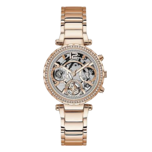 [READY STOCK] GUESS SOLSTICE CRYSTAL ROSEGOLD DIAL ROSEGOLD STEEL LADIES WATCH GW0403L3