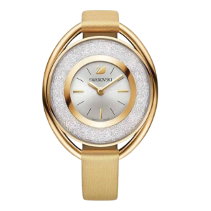 [PREORDER] SWAROVSKI CRYSTALLINE OVAL WHITE DIAL GOLD LEATHER WATCH 5158972