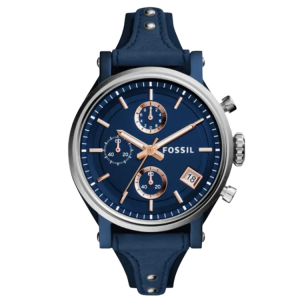 [READY STOCK] FOSSIL BOYFRIEND CHRONOGRAPH BLUE DIAL BLUE LEATHER LADIES WATCH ES4113