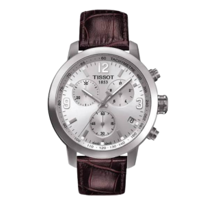 [PREORDER] TISSOT PRC 200 CHRONOGRAPH SILVER DIAL BROWN LEATHER MENS WATCH T055.417.16.037.00