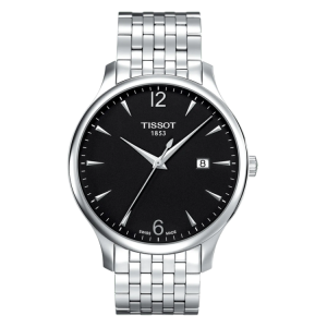[PREORDER] TISSOT TRADITION BLACK DIAL SILVER STEEL MENS WATCH T063.610.11.057.00