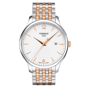 [PREORDER] TISSOT TRADITION SILVER DIAL SILVER/ROSEGOLD STEEL MENS WATCH T063.610.22.037.01