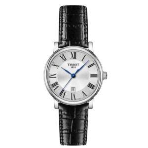 [PREORDER] TISSOT CARSON PREMIUM LADY SILVER DIAL BLACK LEATHER LADIES T122.210.16.033.00