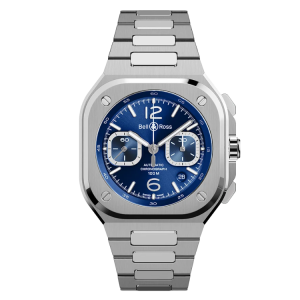 [READY STOCK] BELL & ROSS URBAN CHRONO AUTOMATIC BLUE SUNRAY DIAL SILVER STEEL MENS WATCH BR05C-BLU-ST/SST