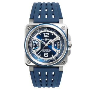 [READY STOCK] BELL & ROSS X3 AUTOMATIC BLUE SUNRAY DIAL BLUE RUBBER MENS WATCH BRX3R-BLU-ST/SRB