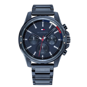[READY STOCK] TOMMY HILFIGER MASON BLUE DIAL BLUE STEEL MENS WATCH 1791789